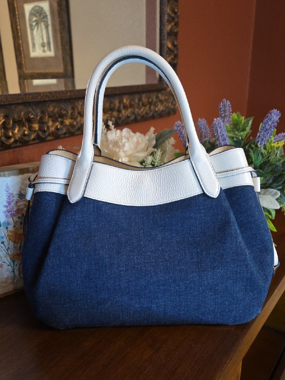 Kate Spade NY Dumpling Denim Satchel EUC - Picture 4 of 16